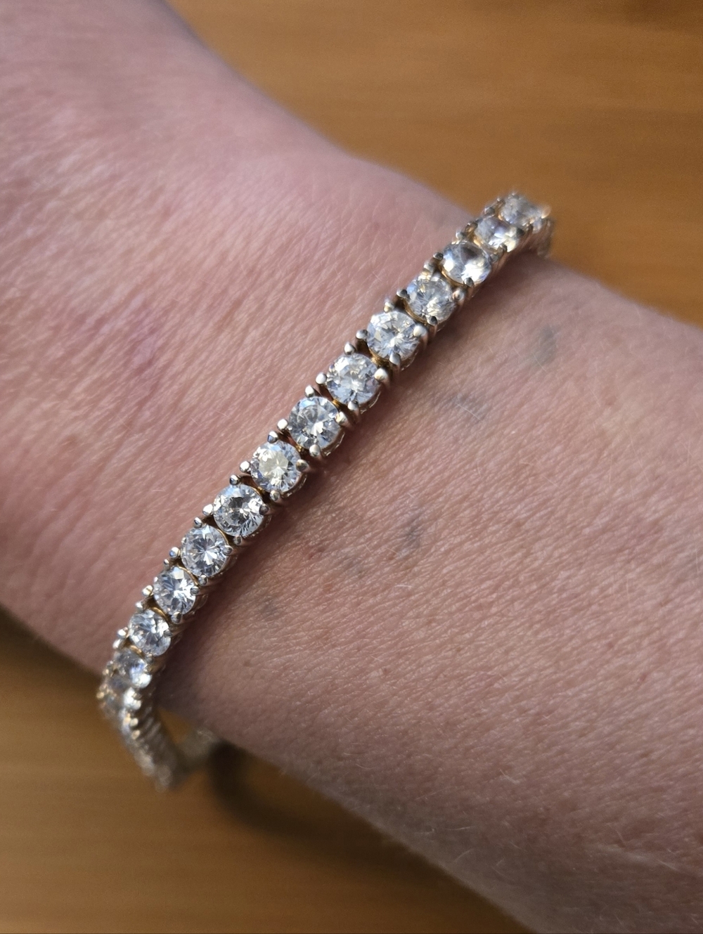VINTAGE 925 CZ TENNIS BRACELET SIGNED "SETA"